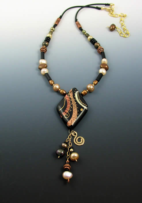 Holly Sokol, fused glass and pearls