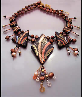 Holly Sokol, fused glass and pearls